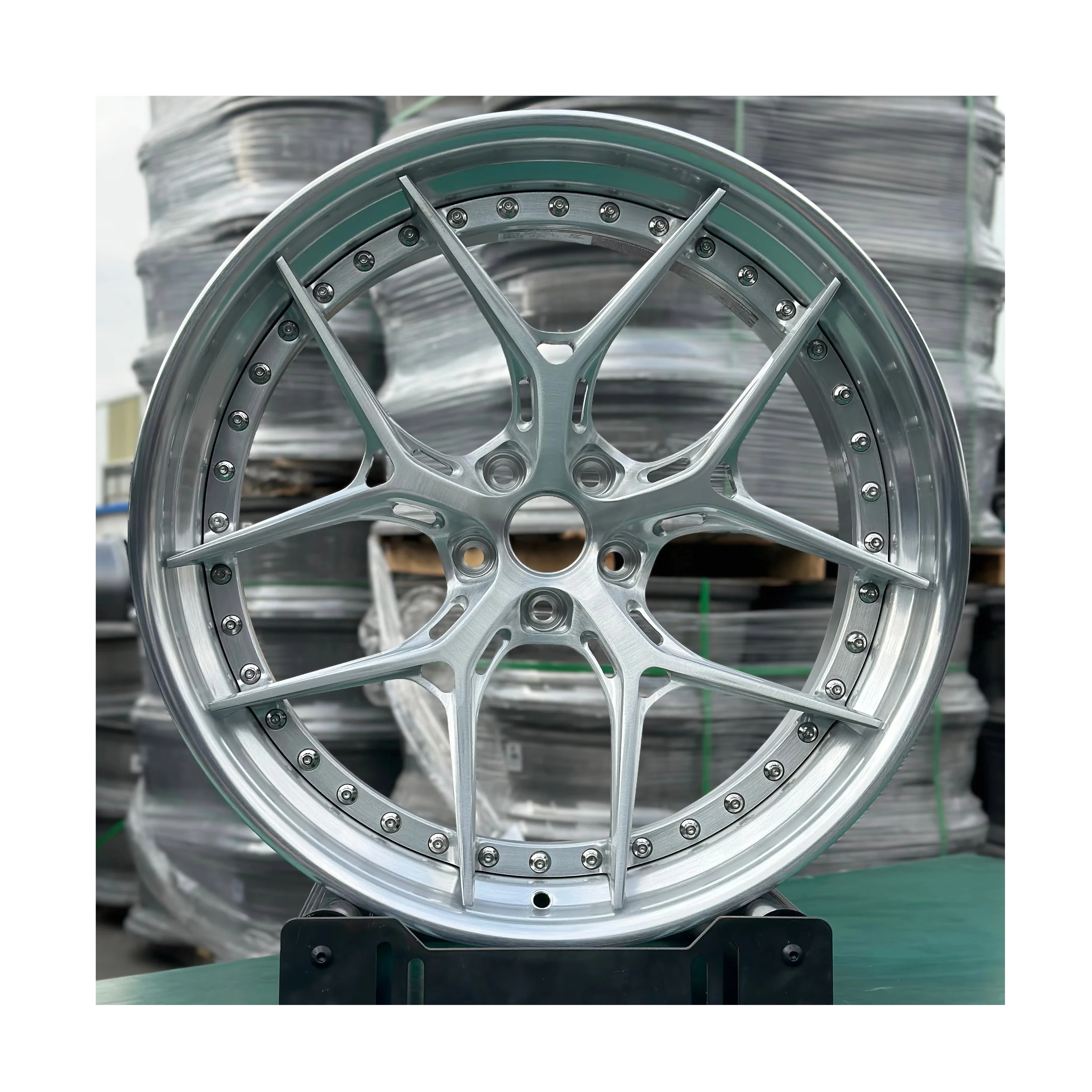 

2 piece brushed center face aluminum alloy forged wheels 16 17 18 19 20 21 22 23 24 inch 5x112 5x114.3 5x120 multi color rim