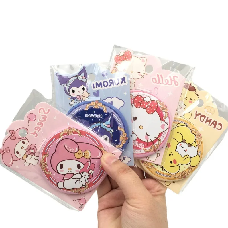 Новый мультфильм Miniso Sanrios аниме Kuromi My Melody зеркало Ins Girl Heart Kawaii портативное круглое зеркало для макияжа праздничные подарки