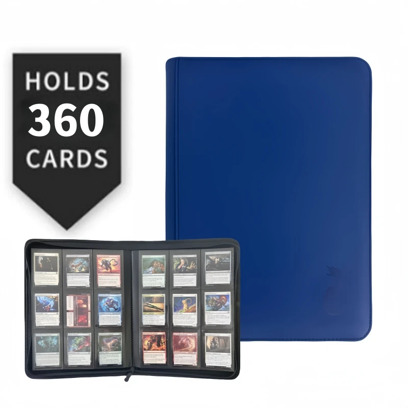 9-Fach-Kartenalbum mit Reißverschluss (360 Karten) – PU-Leder, Schwarz/Orange ​ ​ Premium-Aufbewahrungskarten für YuGiOh TCG & Sportkarten. – Detail 9