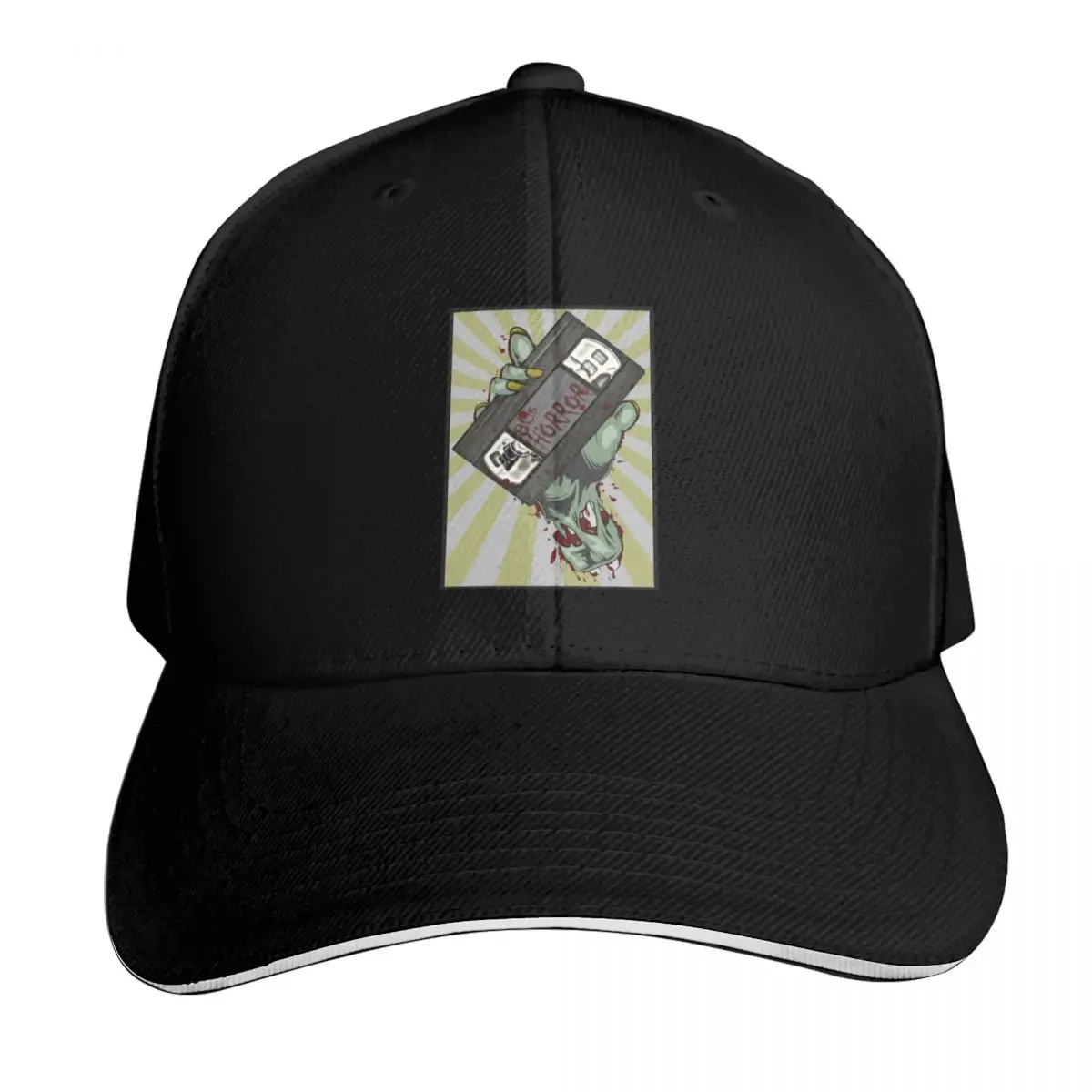 80s Horror Baseball Cap Cotton Twill Breathable Contrast Two Tone Brim Snapback Flat Bill