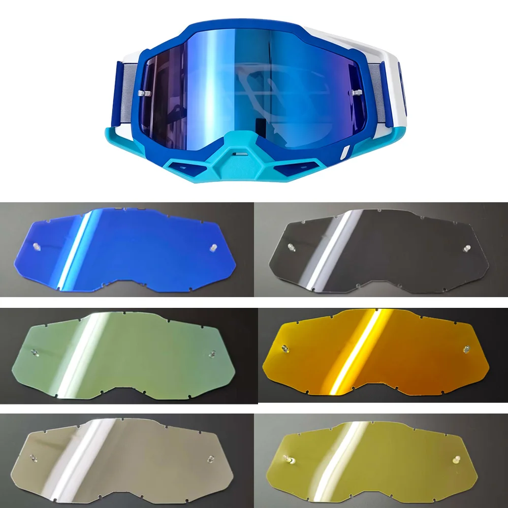RAC2 Outdoor Riding Goggle Spare Lenses, Yellow Blue Clear Black Green Orange Colors Available for Dirt Bike