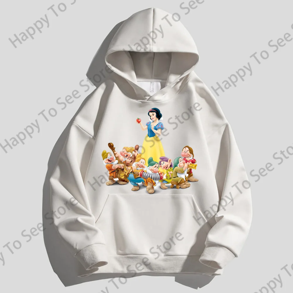 Snow White And The Seven Dwarfs Cotton Hoodie Womens Spring And Autumn New Long Sleeve Top Loose Cute Cartoon Fun Style Pullover