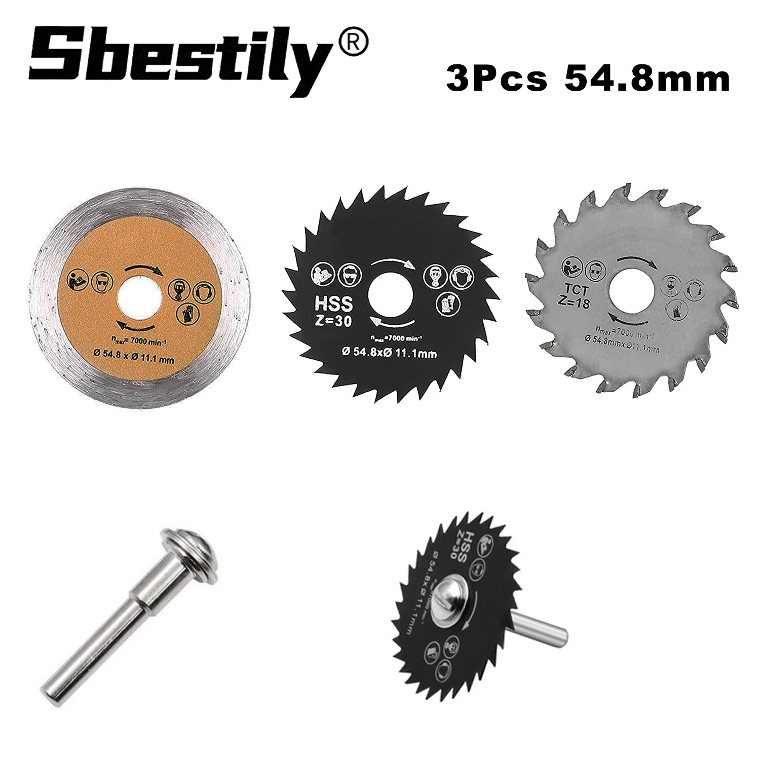 

3Pcs 54.8mm HSS Circular Saw Blade Stone Cutting Disc Diamond Saw Blade Power Tool AccessoriesFor Cutting MetalWood PVC Ceramics