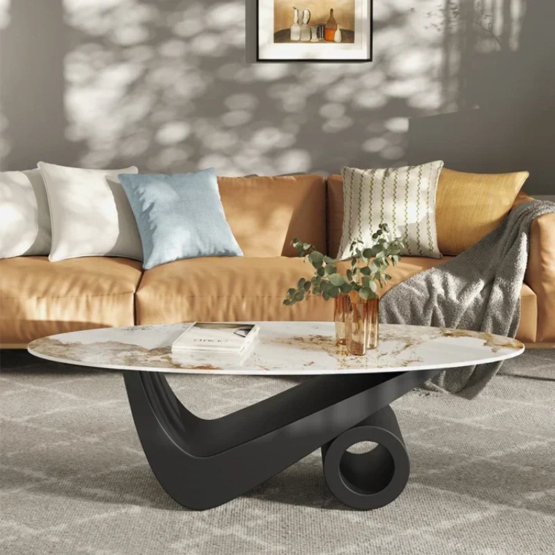 

Italian Slate Coffee Tables Round Luxury Minimalism Living Room Coffee Tables Modern Simplicity Muebles Nordic Furniture