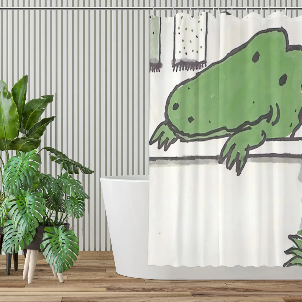 Lyle Crocodile Bath Up Shower Curtains  Waterproof Fabric CreativeBathroom Decor with Hooks Home Accessories