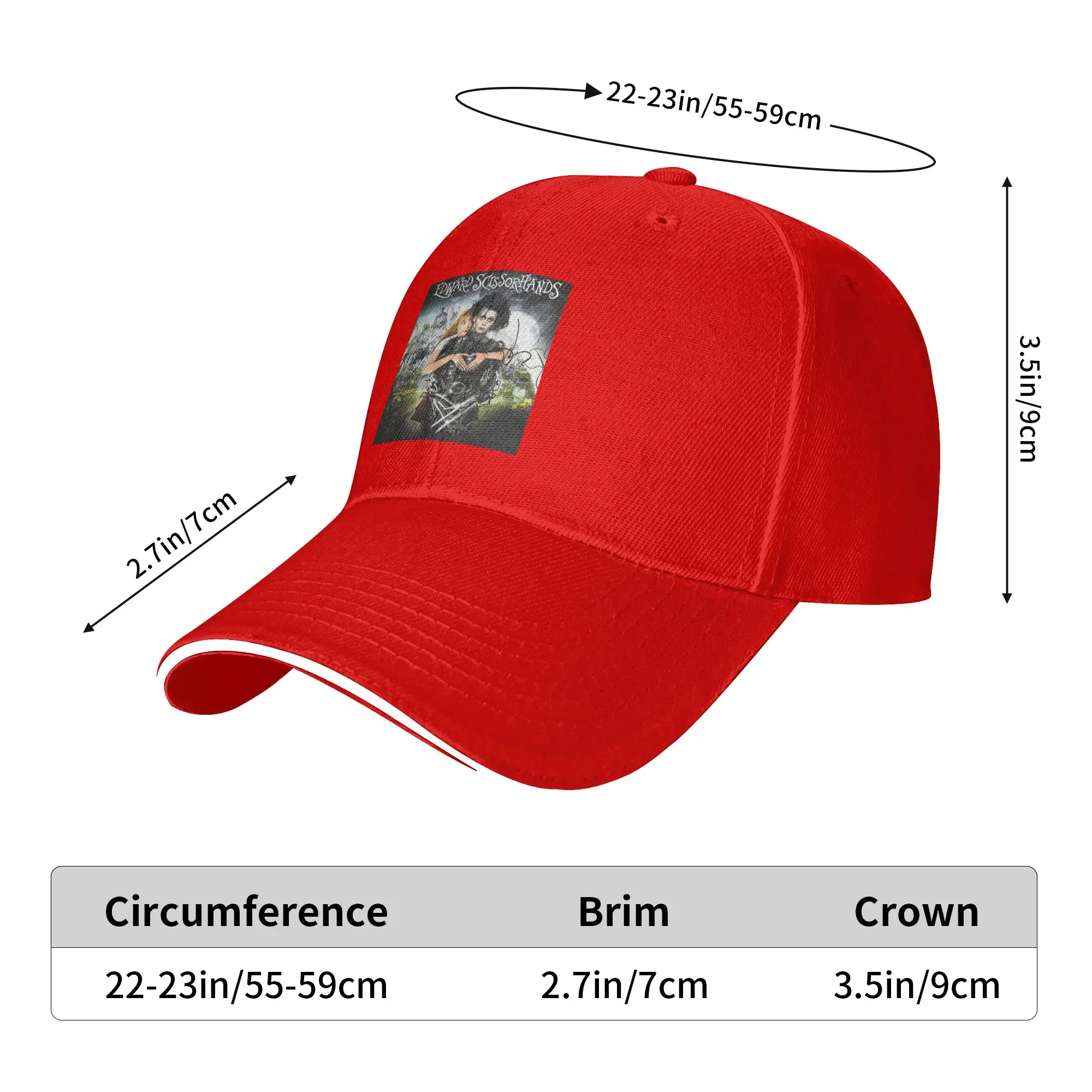 Edward Scissorhands Movie Cap Casual Baseball Caps Adjustable Hat Hip Hop Summer Unisex Baseball Hats Customizable