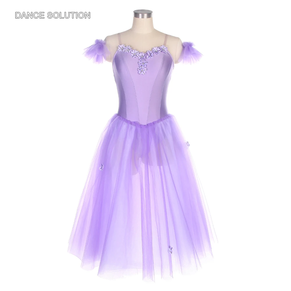 

Adult Kids Professional Ballet Costumes Lilac Spandex Bodice Romantic Ballet Skirt for Women Girls Performance Dancewear 20158