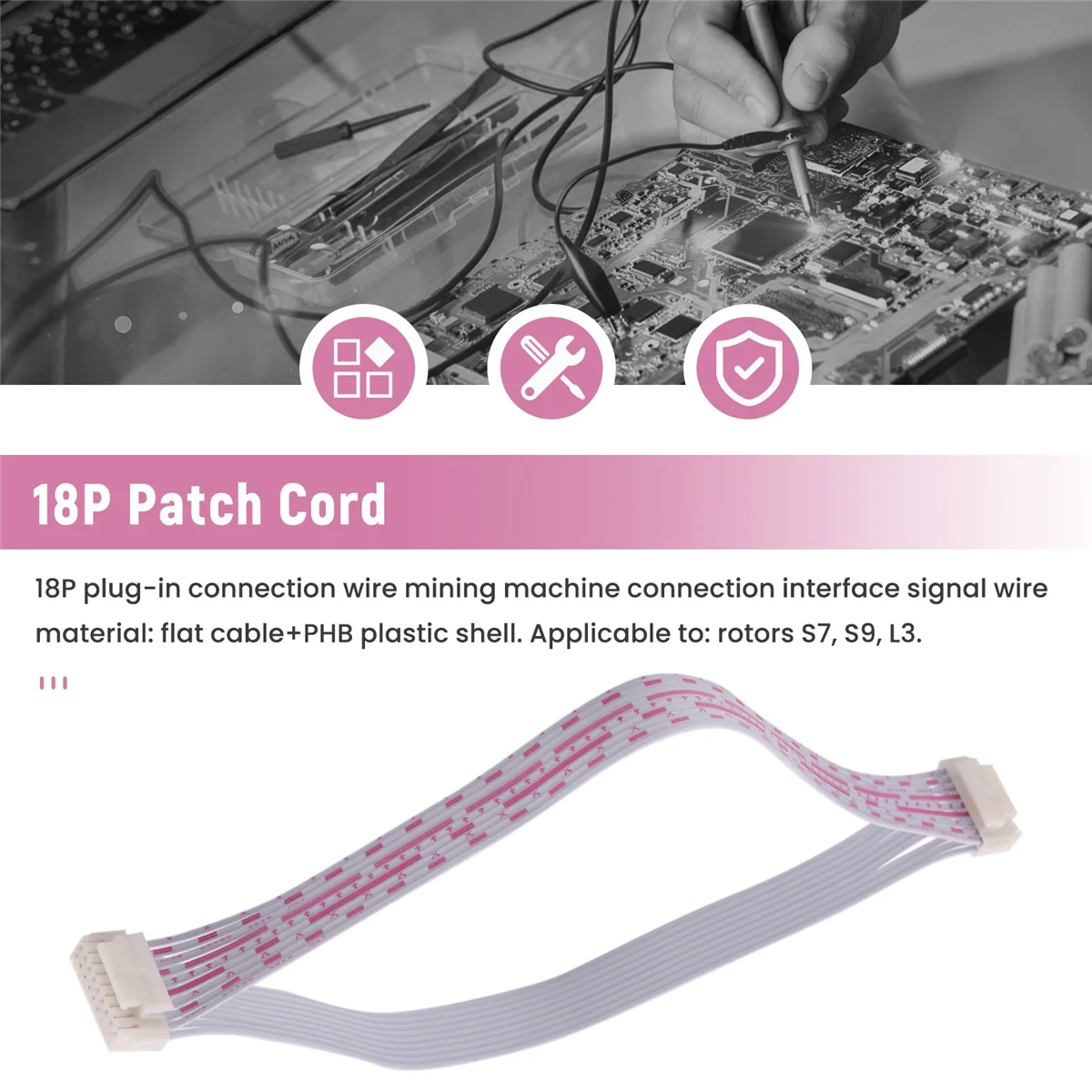 BFYLW 3 個 18 ピン信号ケーブル 2X9 ピンマイナー接続日付ケーブル Antminer S9 S7 L3 マシン用、通信間隔 2mmx155mm