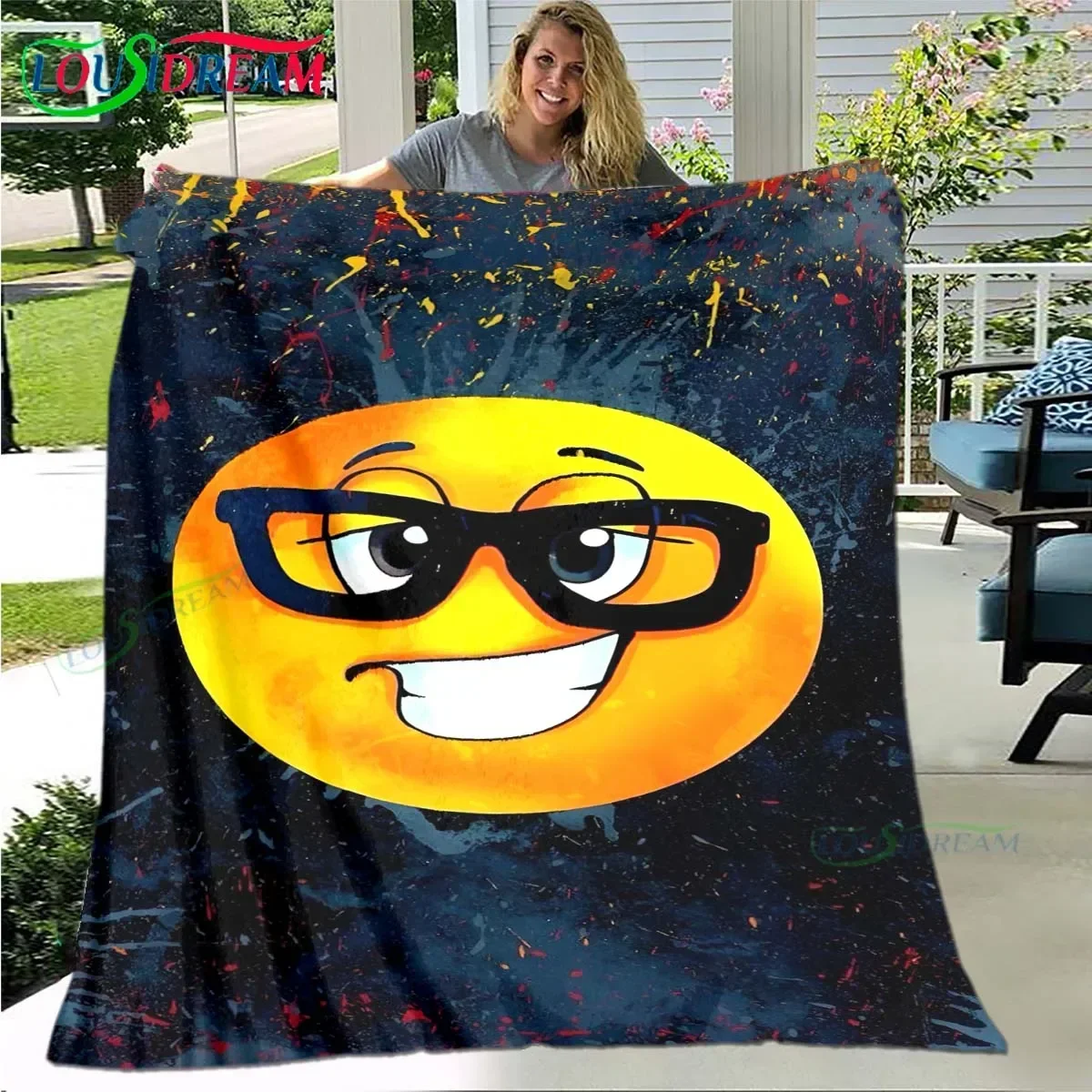 

3D Anime-Emoticon-Avatar printing Christmas blanket watch TV leisure decoration unique sofa bed throw warm blanket Birthday Gift