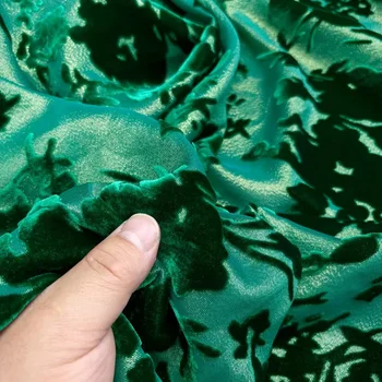 Dokuma Altın Çürük Çiçek Ipek Kadife Kumaş Dut Ipek Yanmış Çiçek Akın Jakarlı Elbise Cheongsam Robe Tasarımcı Kumaş