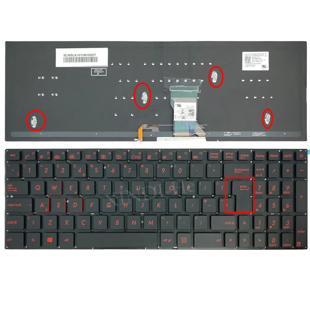 UK Backlit Keyboard for ASUS G501 G501JW G501VW N501 N501JW N501VW Q501 Q501L Q501LA UX501 UX501JW N541 N541L N541