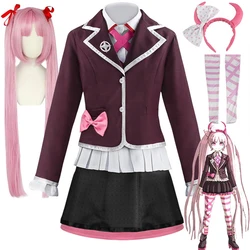 Utsugi Kotoko Cosplay Costume JK Uniform Wigs Anime Game Danganronpa Another Episode: Ultra Despair Cosplay Costumes Halloween