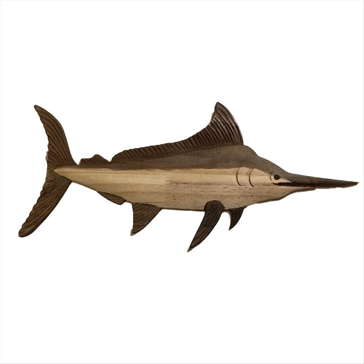 ABFW Wooden Sea Fish Decor Statue Whale Figurine Sculpture Ornament Rustic Decoration Wall Hanging Decoration,C