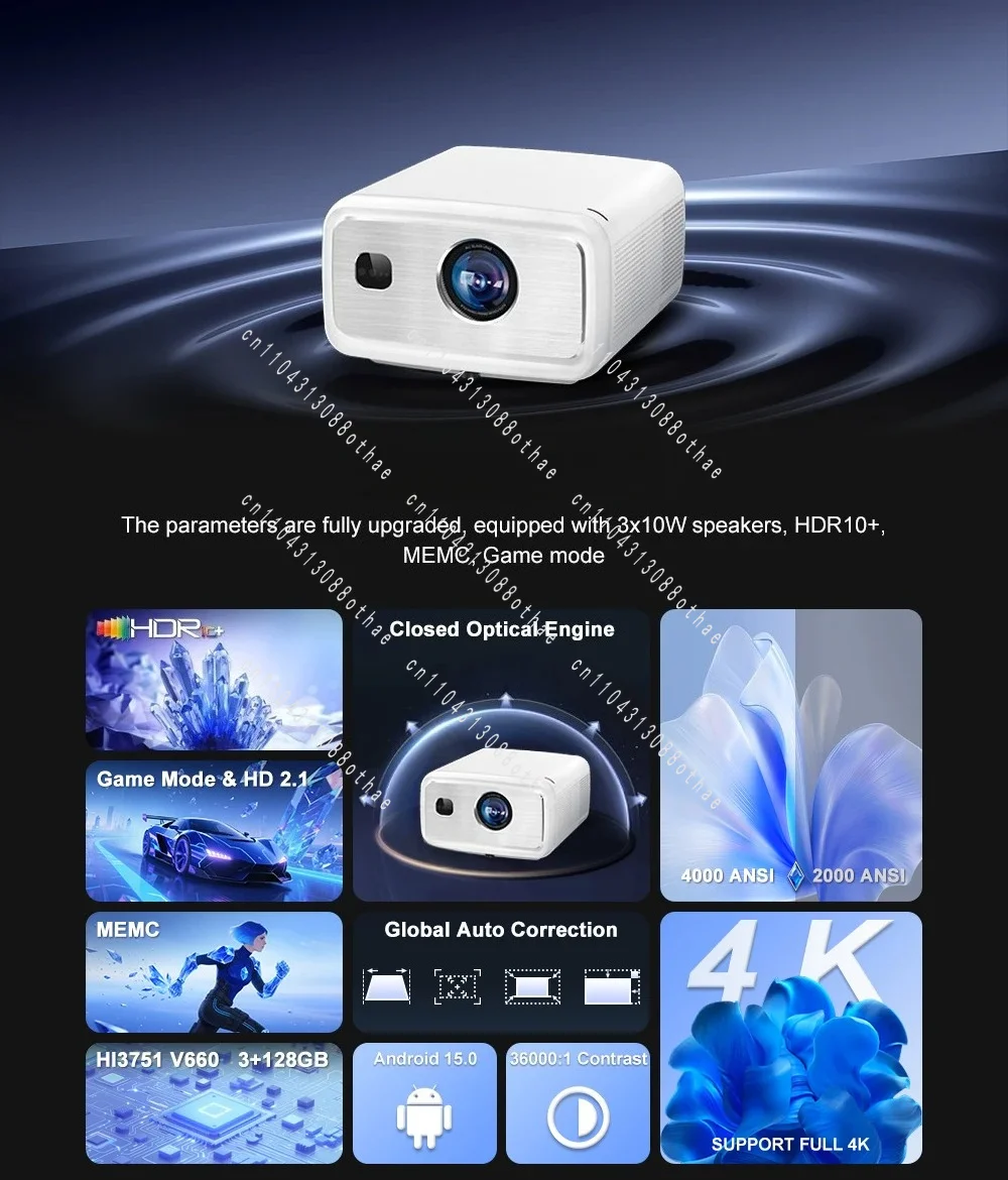 1080P Projector Supporting 4K with V660 Chip MEMC Auto Focus D10S Projector
