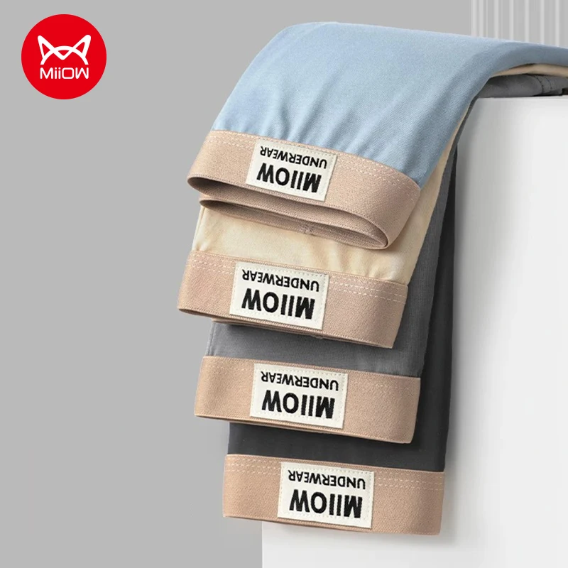 Miiow 6 pçs algodão penteado inverno roupa interior masculina boxers 7a antibacteriano virilha calcinha masculina suavidade homem cuecas boxershorts