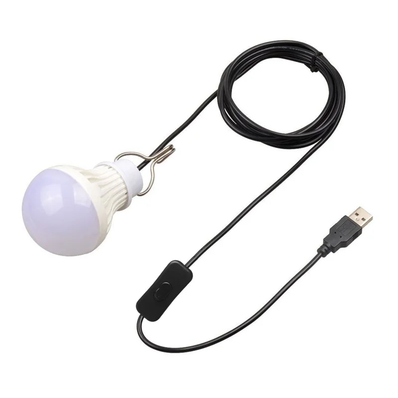 

5w USB bulb light switch camping lamp emergency ball bulb cord length 2.5 meters