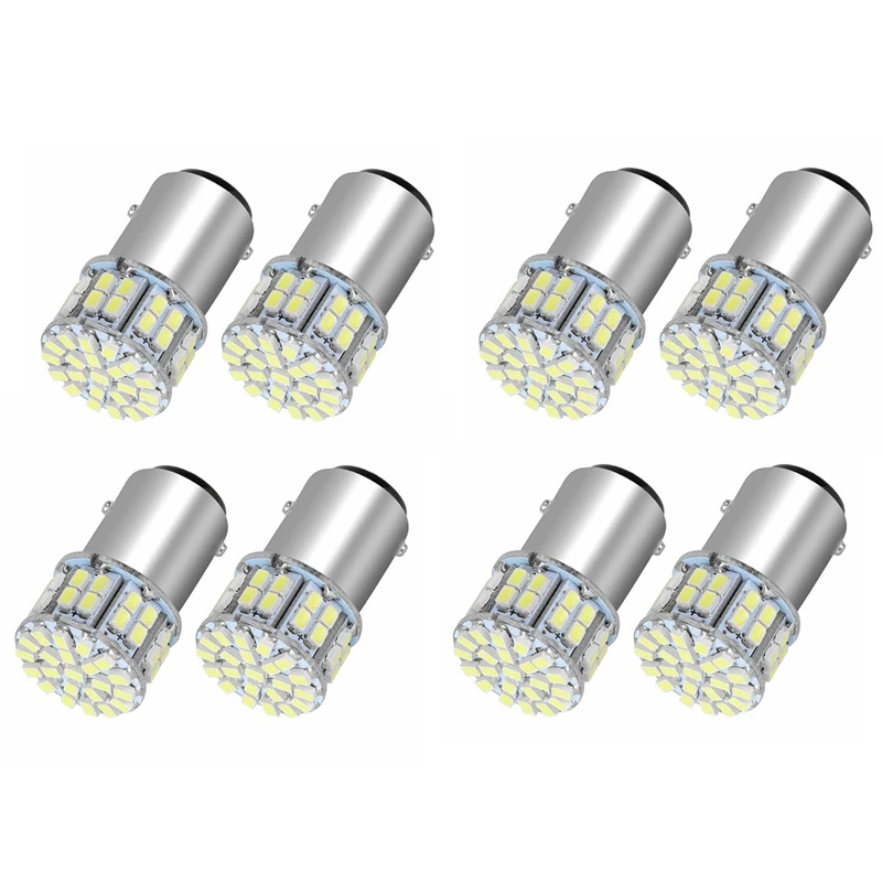 8Pcs 6000K White 1157 50SMD Tail Brake LED Lights Bulb BAY15D 12V