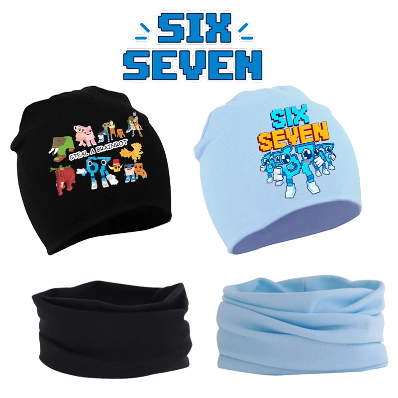 

Steal A Brainrot 2Pcs Baby Beanie Hat Scarf Set Cute Anime Print Game Girl Boy Elastic Candy Color Toddler Accessories Kids Gift