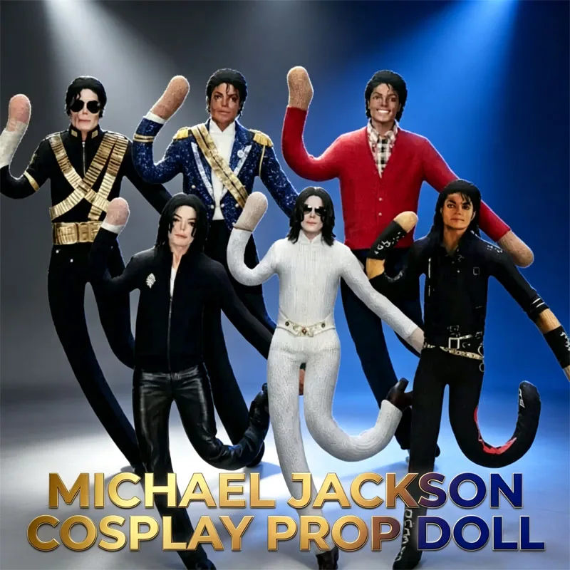 6 Bonecos de Pelúcia Articulados do Michael Jackson, Estilo Anime, com Enchimento, para Decoração de Mesa e Quarto, Brinquedo Divertido para Fãs, Presente
