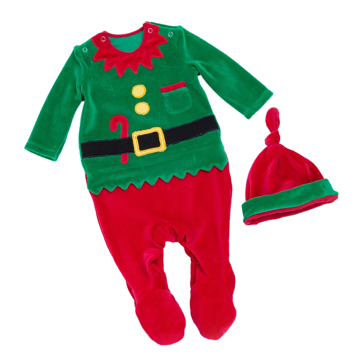 

12pcs Thickened Christmas Romper Jumpsuit Baby Cotton Long Sleeve Santa Outfit Toddler Party Wear Holiday Gift Kids Clothing