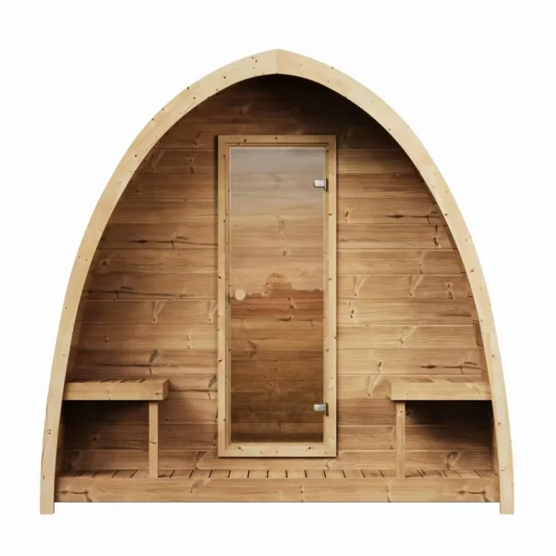 Classic Triangle Solid Wood Steam Sauna Room, Factory Direct Supply Sauna Cabin with Live Heater