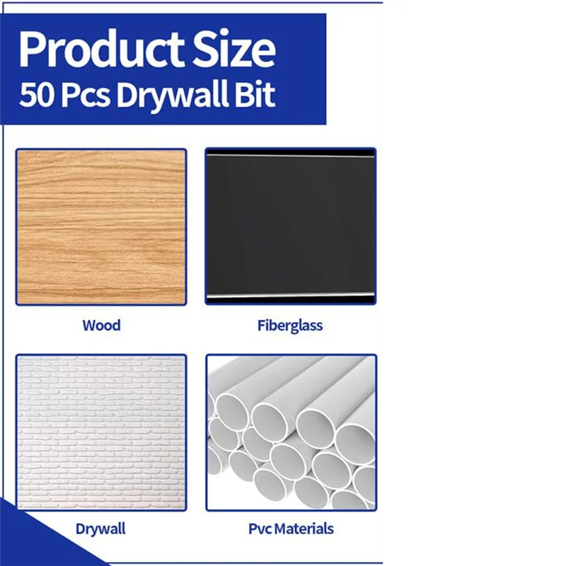 

High Quality-50Pcs 1/8 Inch Drywall Guide Point Cutting Bits Drywall Tools,Dry Wall Cutting Tools,For Use With Spiral Saw,50Pcs