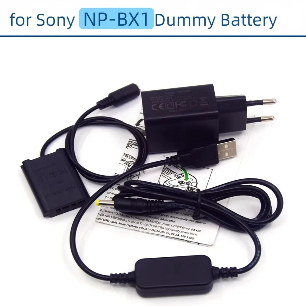 Usb To Dc Cable Fast Charger Adapter Np Bx1 Dummy Battery Dk-X1 Coupler Fit For Sony Zv1 Cybershot Dsc-Rx1 Rx1r Rx100 Ii Iii Vi