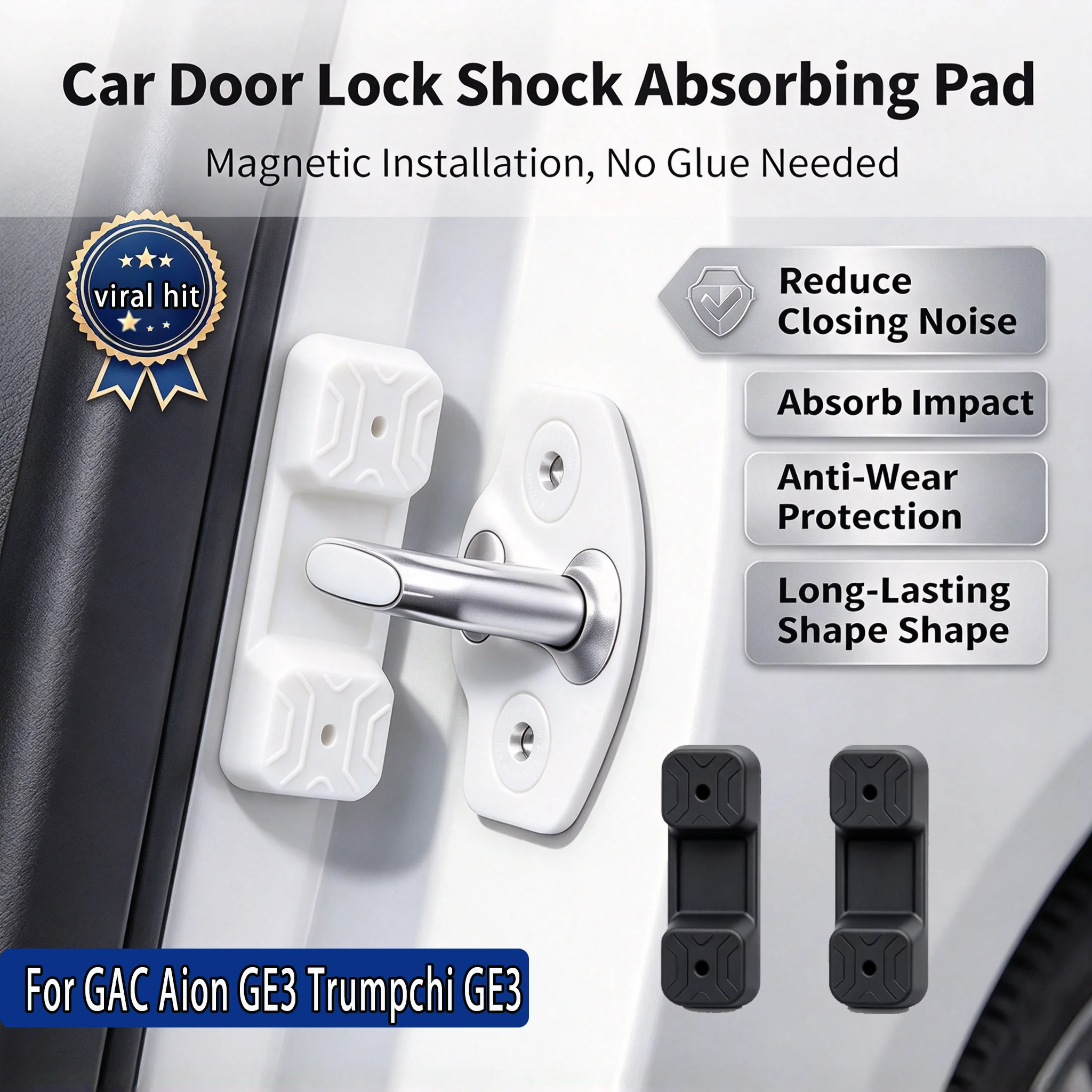 For GAC Aion GE3 Trumpchi GE3 Magnetic Silicone Door Lock Dampener Pads Noise Reduction Buffer Shock Absorption