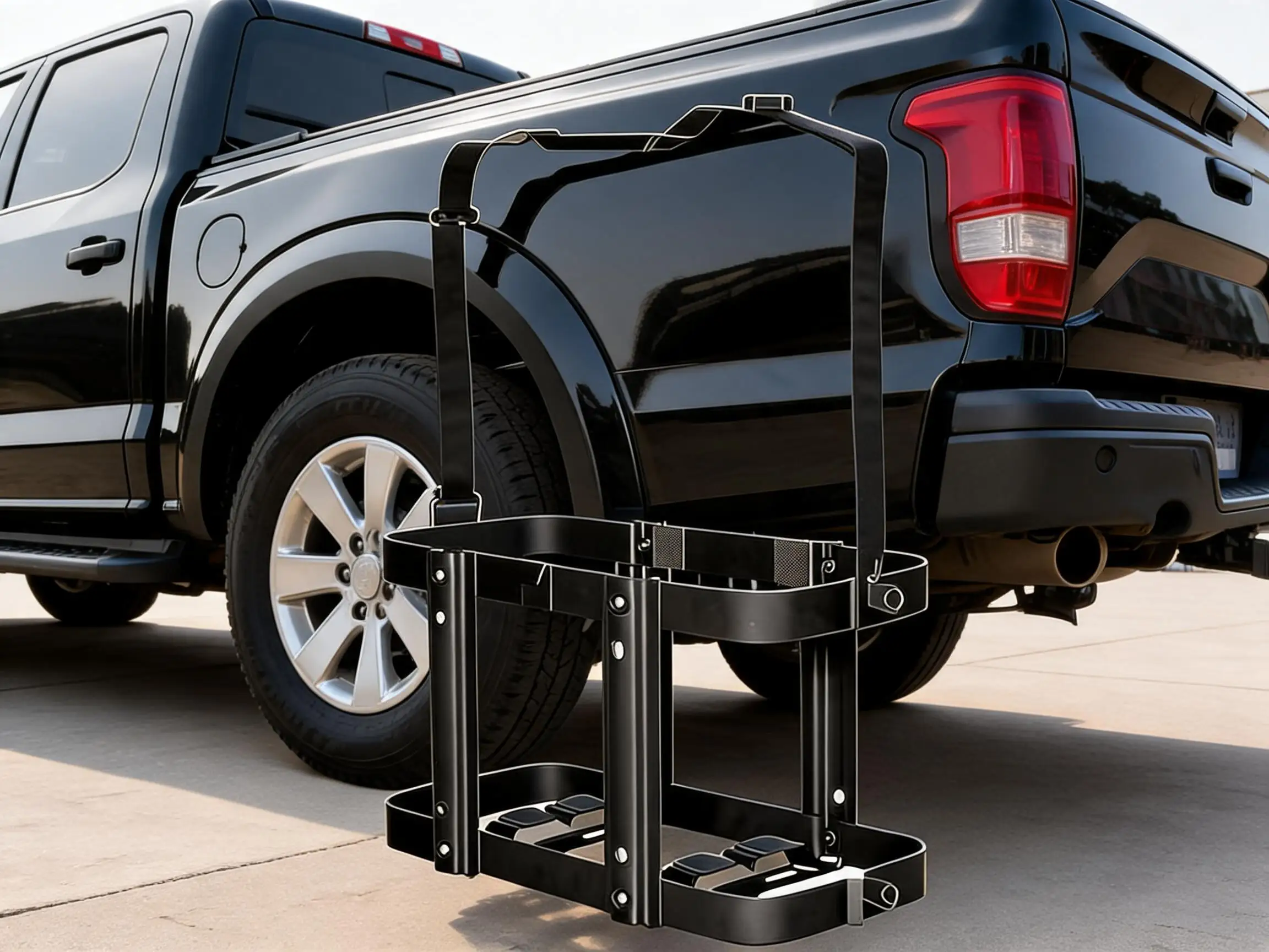 Jerry Can Holder Rack Detachable Reinforced Fuel Container Mount Versatile Metal Fuel Tank Fixed Bracket Spare Accessories for Motorcycle Easy to Use