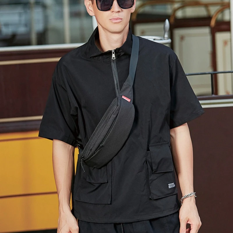 

Casual Oxford Cloth Belt Bags for Men 2025 Fashion Fanny Pack Man Banana Waist Bag Hip Purse Shoulder Crossbody Chest Bag Pocket