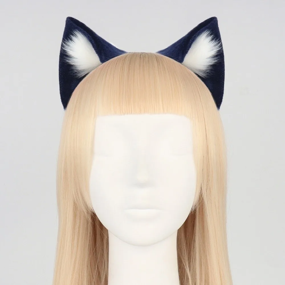 Halloween Hair Accessories Animal Cat Ears Headband Furry Gothic Gothic Headband Realistic Reusable Lolita Ears Headwear Stage