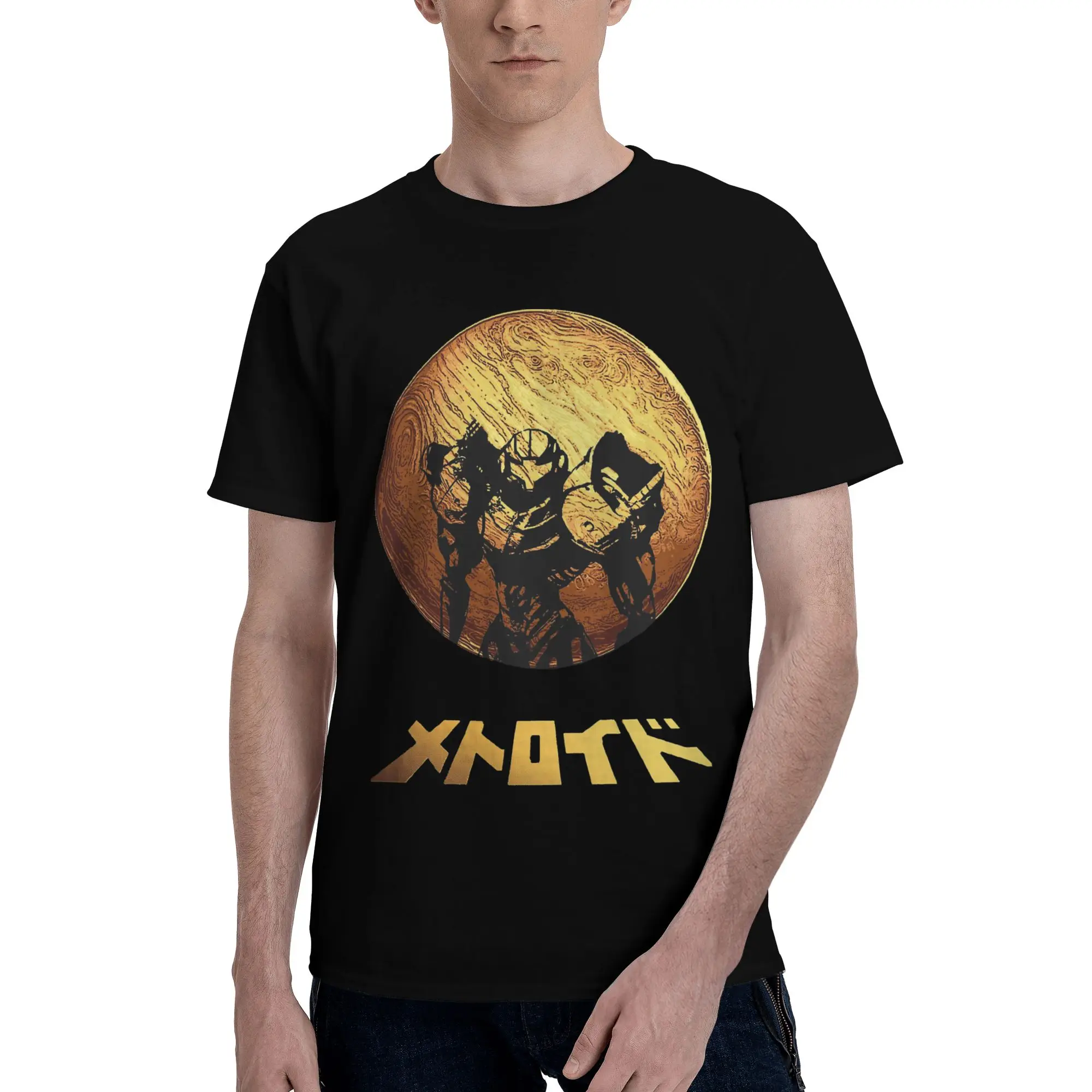 Zebes Novelty Graphic 100% Cotton T-Shirt METROID PRIME Tees Tops For Men