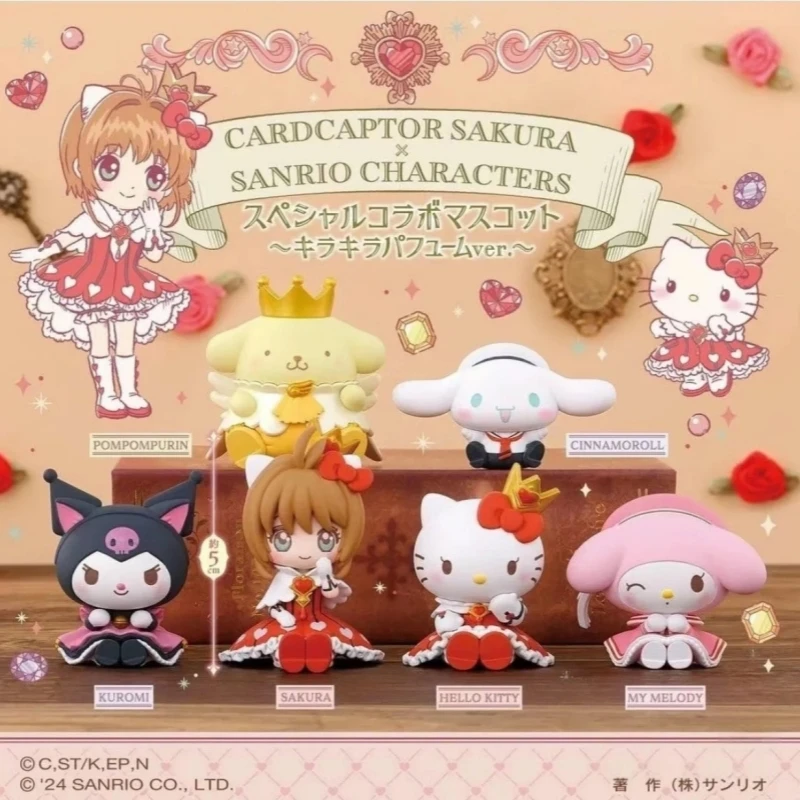 

Genuine Bandai Cardcaptor Sakura Sanrio Gashapon Hellokitty Cerberus Kinomoto Anime Action Figures Desktop Ornament Model Doll