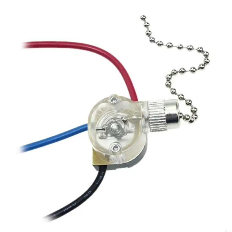 

R9UF Durable Replacement Pull Chain Switchs 3-Wire Plastic Pull Chain Switches for Semi-Clear Ceiling Fan or Chandeliers