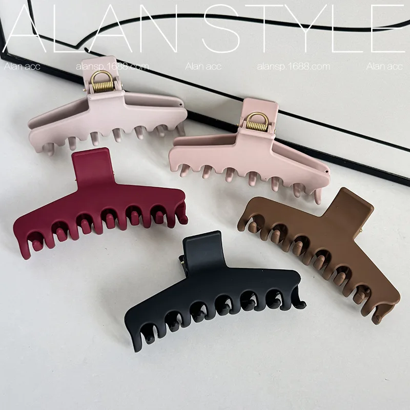 

Large Size Hair Claw Clip 11.2cm Long Silicone Rubber Hair Crabs for Girls and Women Matte Color Hair Accessories