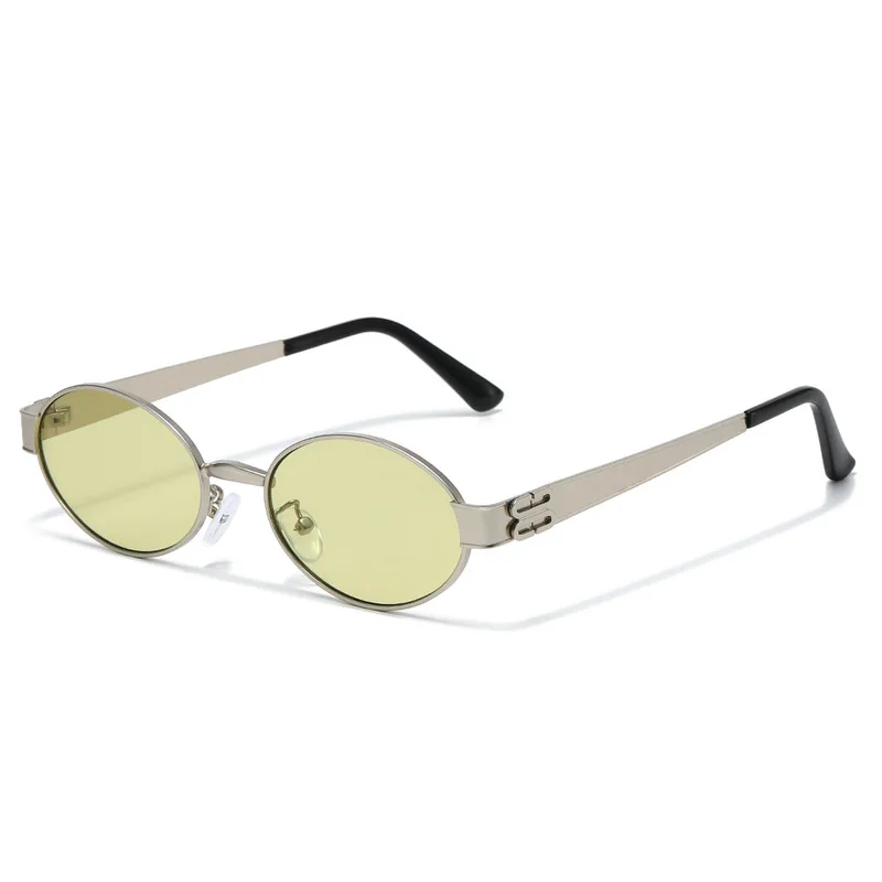 2026 Stilvolle Luxus-Metall-Oval-Sonnenbrillen für Damen, Street-Shopping-Mode-Sonnenbrillen, Markendesigner, Coole Damen-Sonnenbrillen