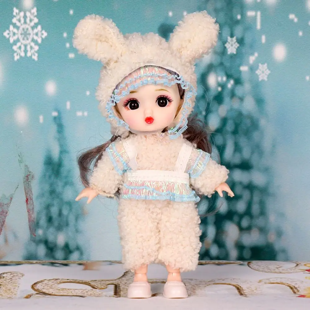 

Brown Eye Big Eyes 16cm BJD Doll 16cm Figure 1/12 Scale Movable BJD Doll Movable Sweet Cute Face BJD Doll Diy Gifts
