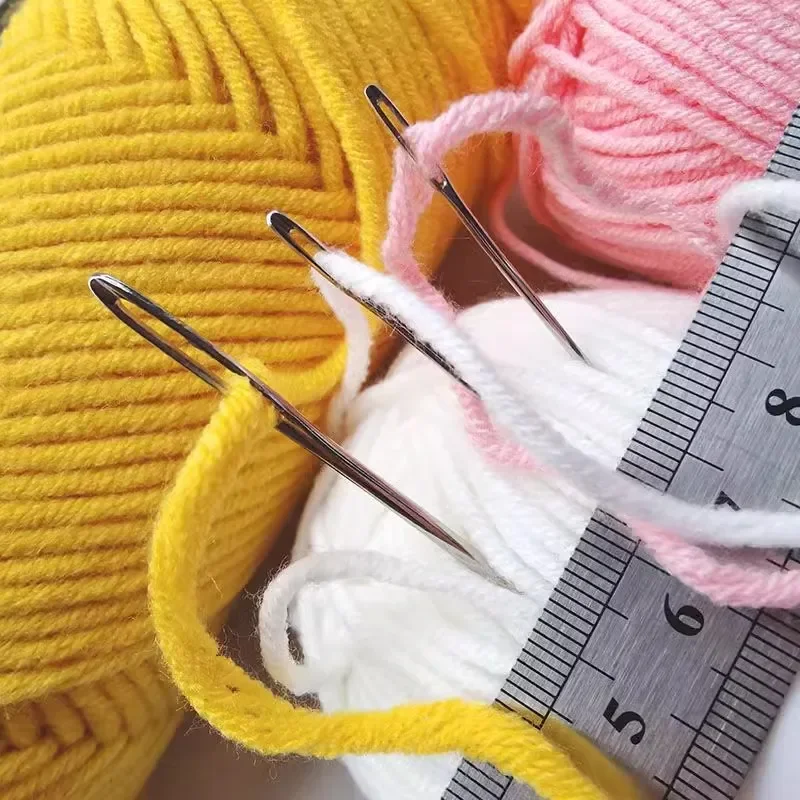 12 قطعة إبر الحياكة الغزل نسيج كبير العين منحني تلميح الإبر الخياطة دبابيس مجموعة DIY بها بنفسك أدوات خياطة المنزلية إبرة كروشيه