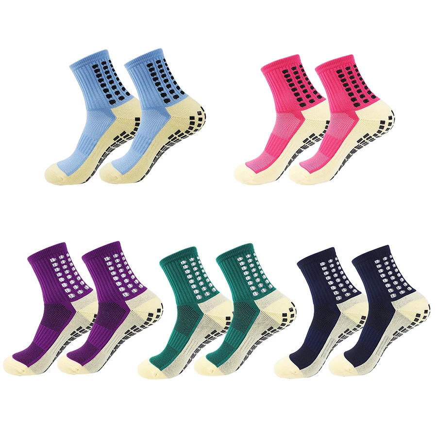 Calcetines antideslizantes de silicona para hombre y mujer, medias de agarre para deportes al aire libre, fútbol, correr y ciclismo, 5 pares