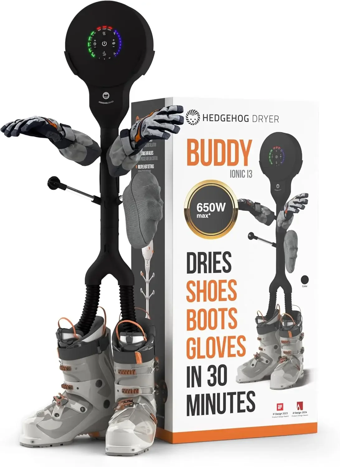 Secador de botas pesadas Buddy para botas de trabalho e desodorizador de sapatos – Secador rápido de luvas de 3 pares, botas de esqui, sapatos de boxe e sapatos