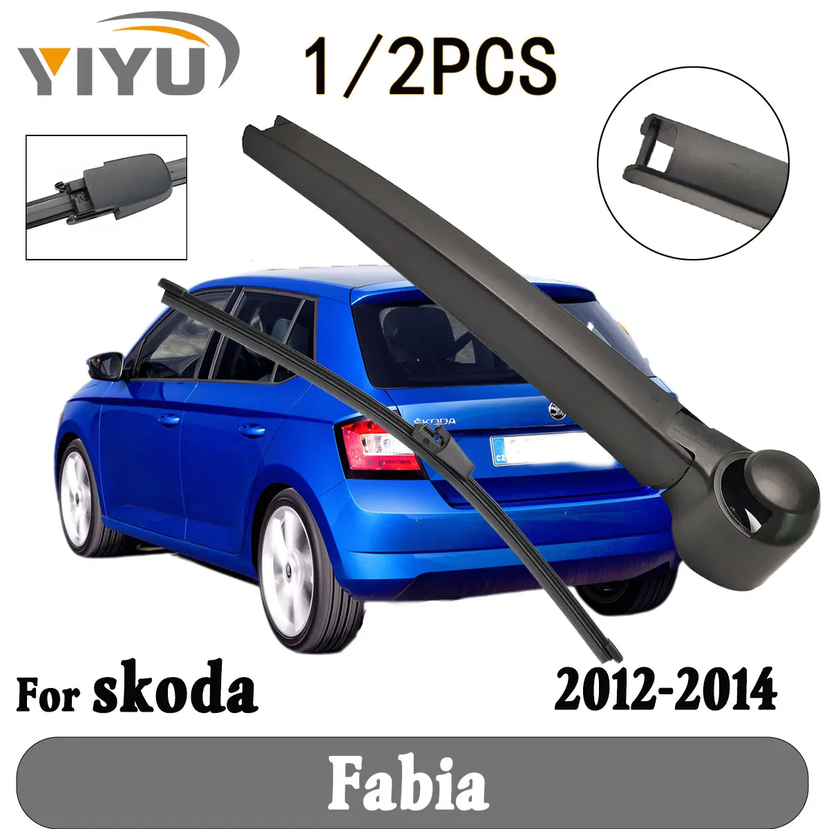 1/2 قطعة شفرة الممسحة الخلفية ذراع الممسحة الزجاج الأمامي نظيفة الباب الخلفي نافذة سيارة المطر فرشاة لسكودا فابيا 2012--2014