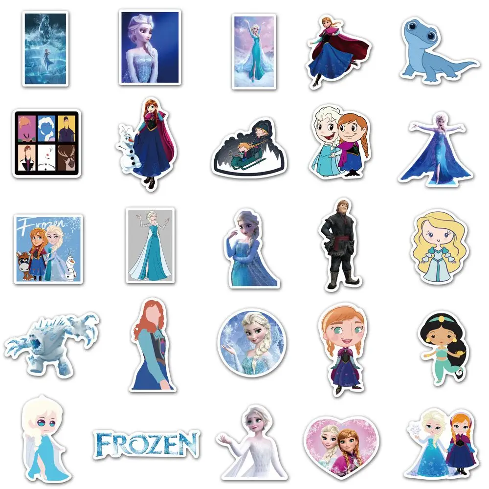 10/50pcs Disney Frozen Elsa Princess Stickers Aesthetic Graffiti Decals For Kids Laptop Luggage Skateboard Scrapbook Sticker