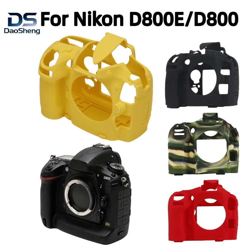 For Nikon D800E/D800 Silicone Camera Case Shockproof Anti‑Scratch Soft Protective Cover +1PCS Free Tempered Film