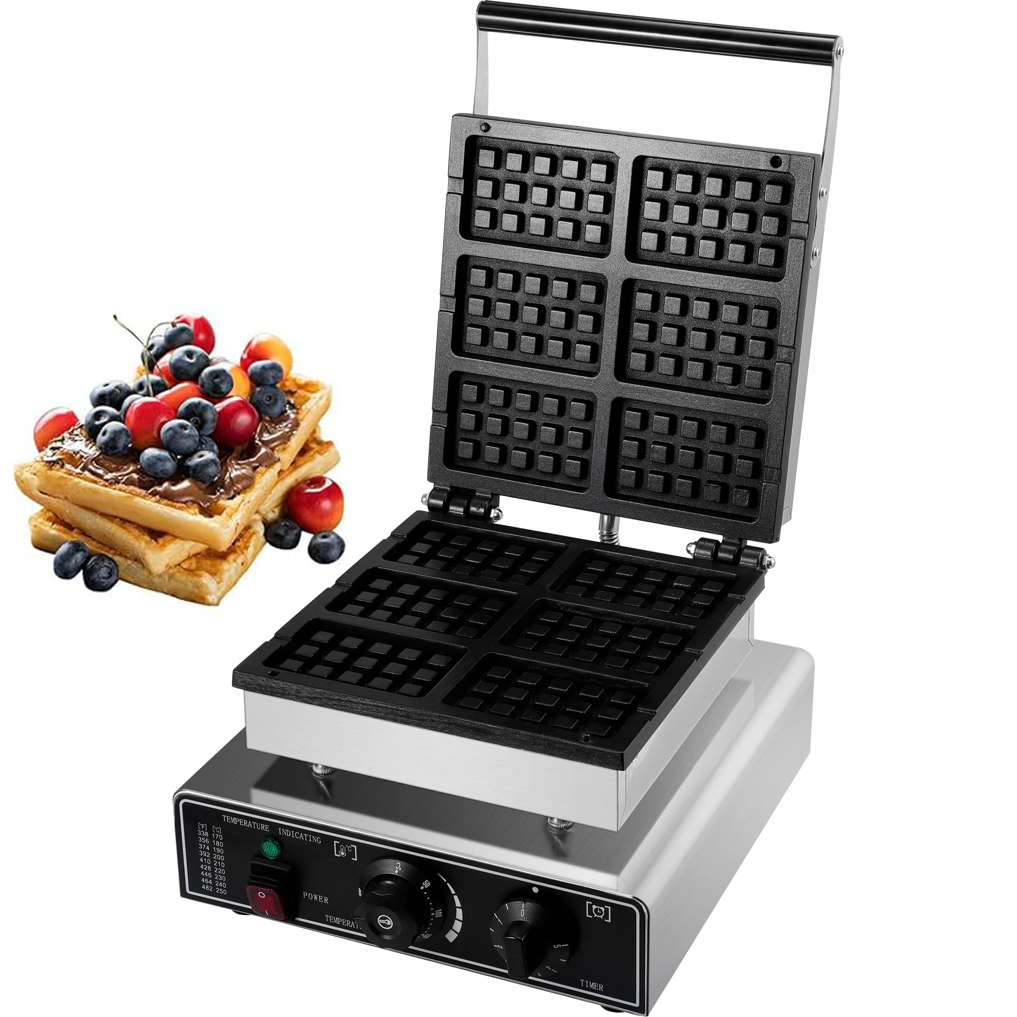 

Электрическая мини-вафельница с антипригарным покрытием из нержавеющей стали, вафельница, коммерческая вафельница 8, с таймером управления