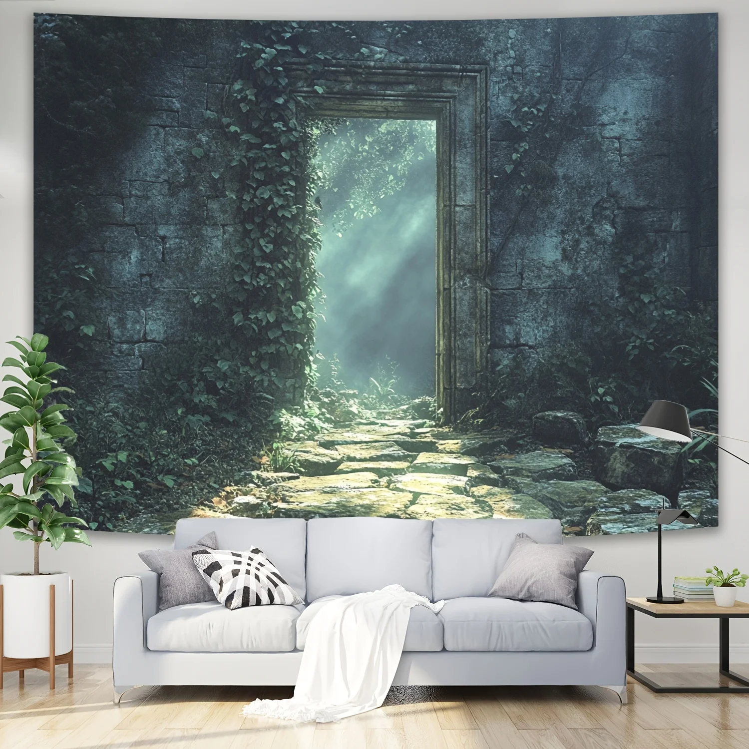 

1 шт. гобелен с каменным лабиринтом «Древние руины» — роскошный настенный гобелен из полиэфирной ткани ярких цветов, регулируемый размер для жизни