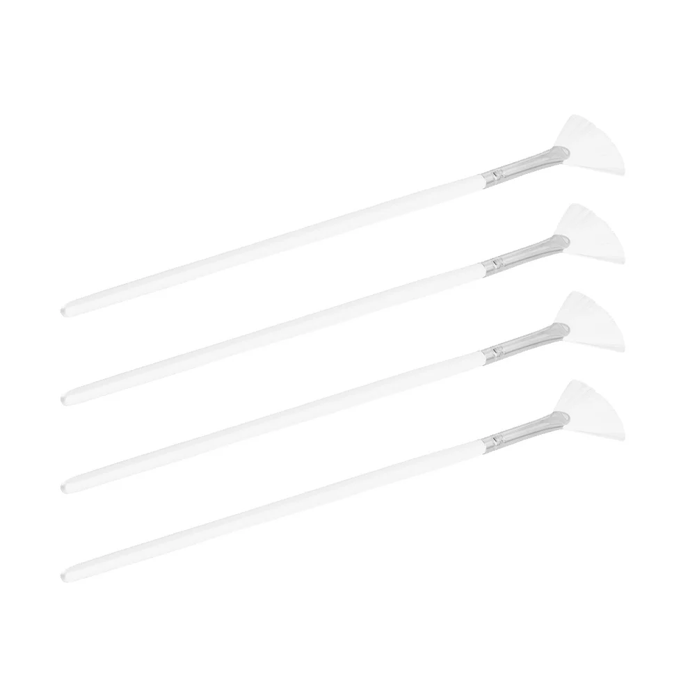 4 قطع من فرش المروحة، قناع الوجه، شعيرات ناعمة، مقبض مريح، كريم الطين، العناية بالبشرة، فرشاة الوجه الروتينية