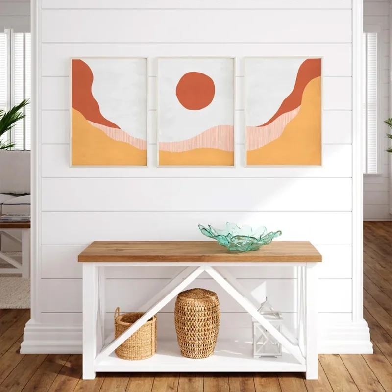 Sunrise River Abstract Modern Poster Bohemian Canvas Painting Farmhouse Gallery Bedroom Living Room Decor Wall Art