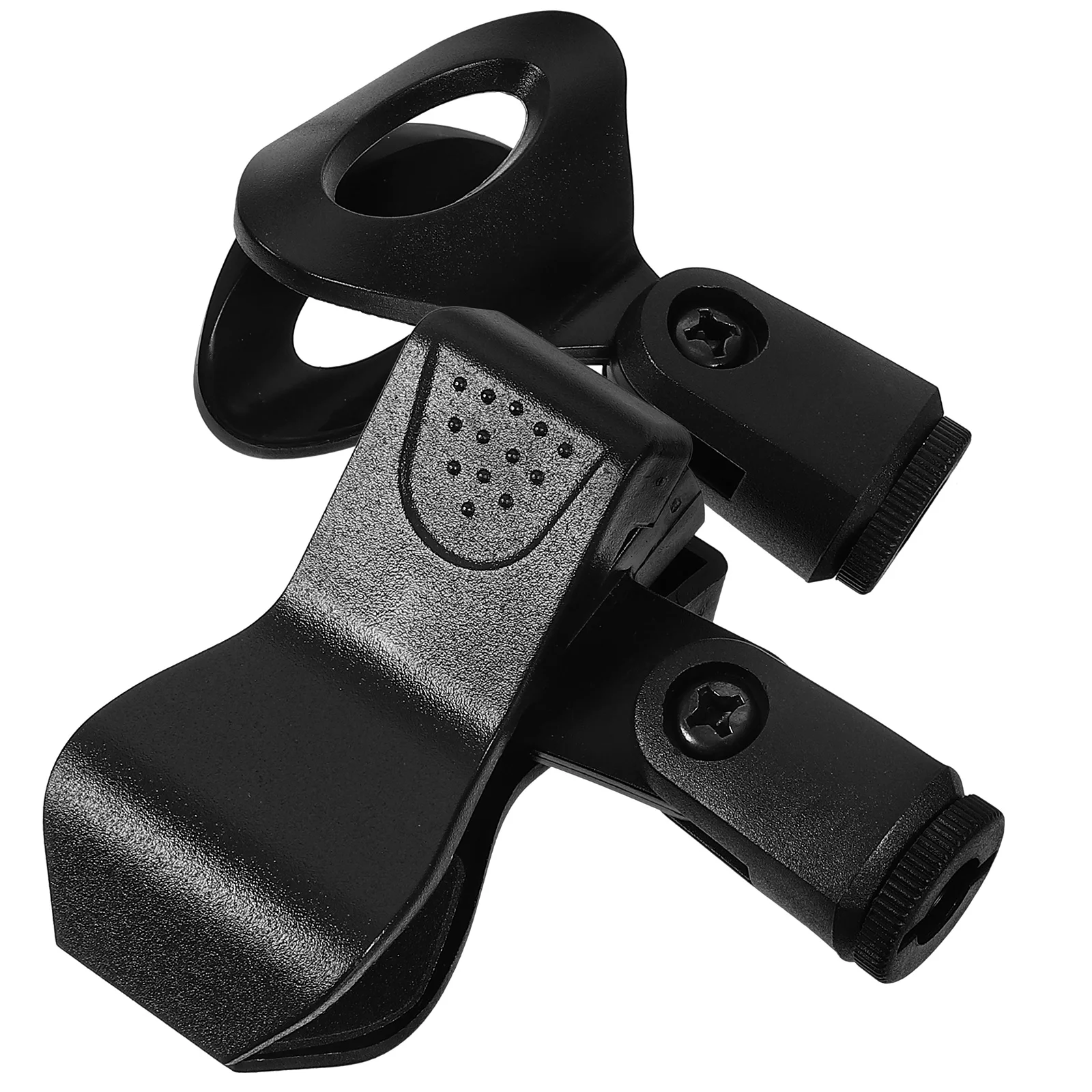 

2 Pcs Spring Clip Microphone with Holes Holder Clamp Universal Plastic Stand Mount