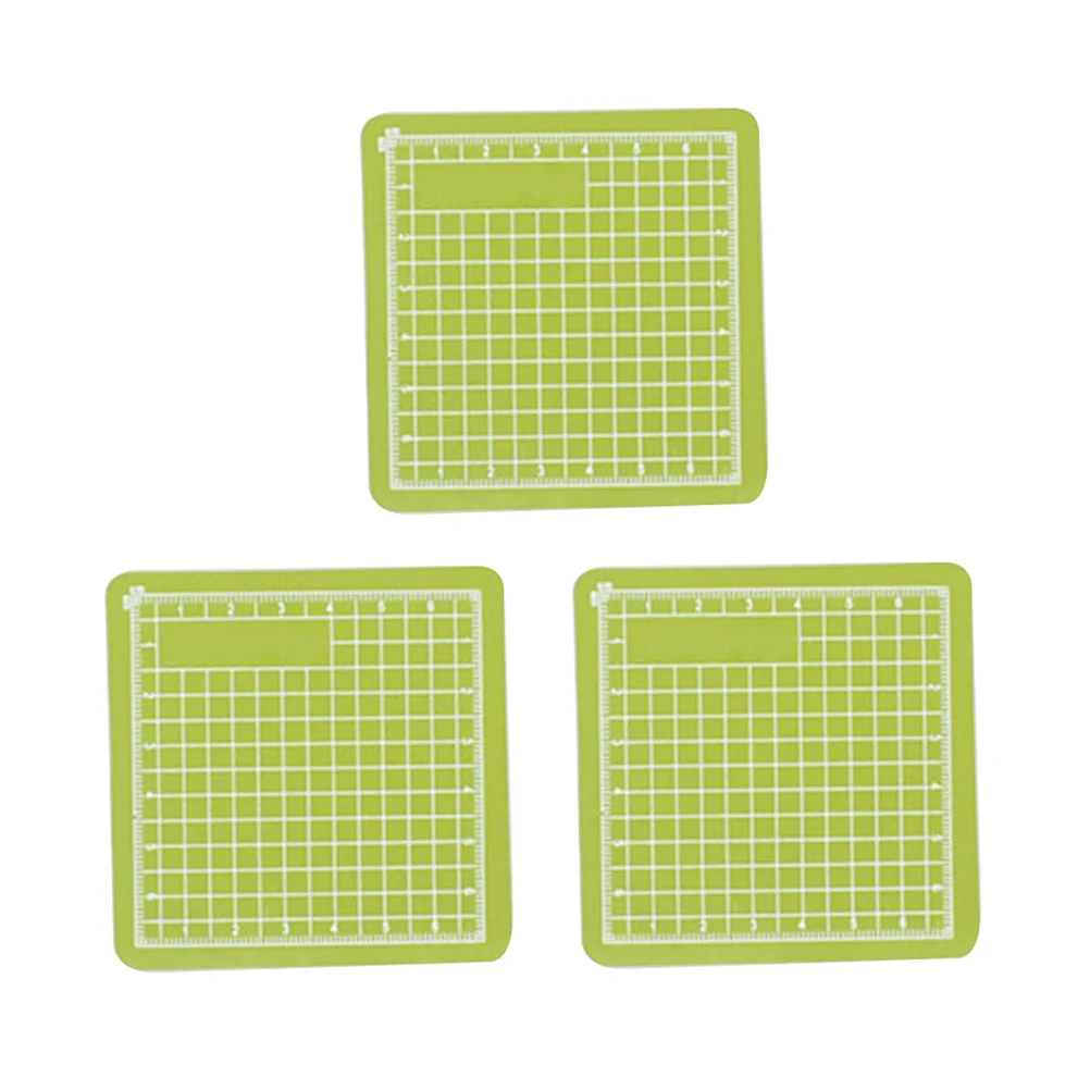 3Pcs Cutting Pad PVC Green Non-Slip Self-Healing Craft Mat Reversible Grid Markings Sewing Fabric Tool Manual Tool