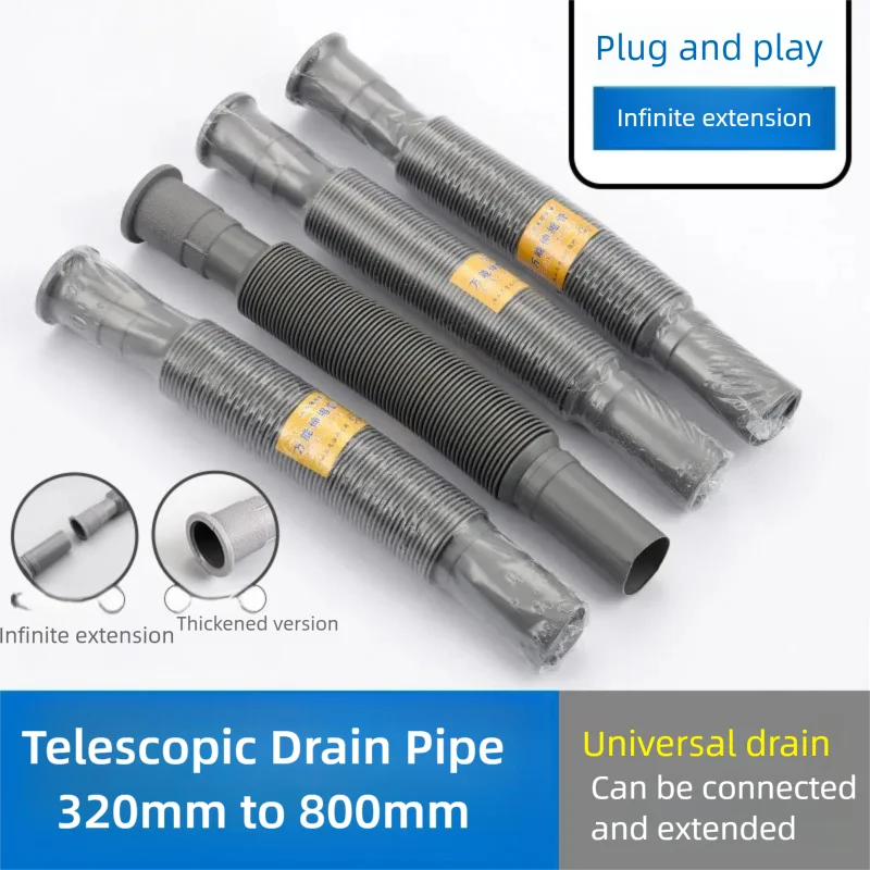 Universal Plastic Flexible Kitchen Basin Strainer Sink Extension Washbasin Drain Hose Pipe For Bathroom Kitchen Accessories